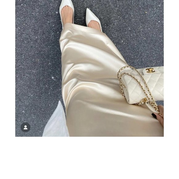 Zara strapless satin-like dress - Picture 2 of 9